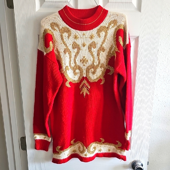 Dana Scott Sweaters - Red and Gold Women's Sweater